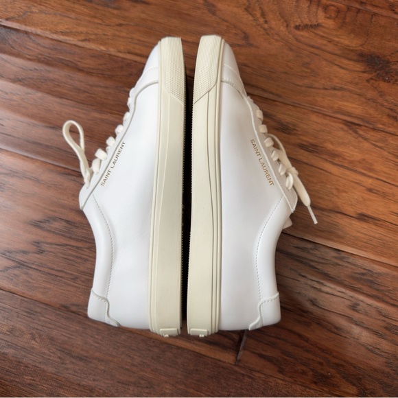 YSL. Saint Laurent Andy White Leather Sneakers - Picture 10 of 15